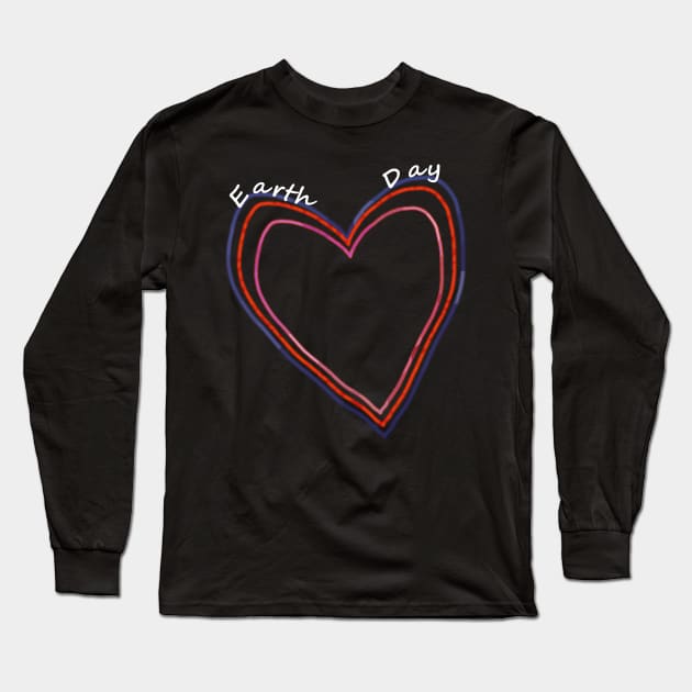 Earth Day Heart Eco Long Sleeve T-Shirt by ellenhenryart